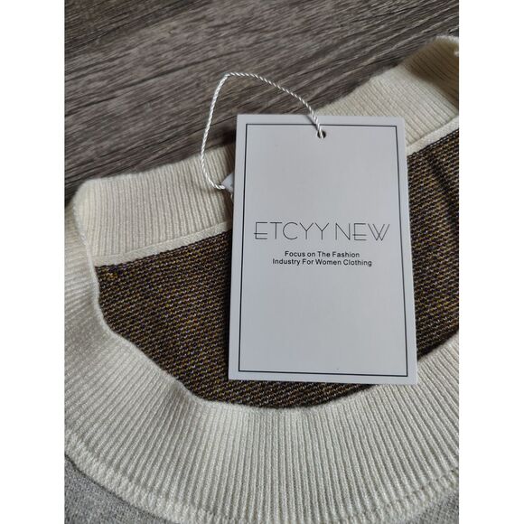 ETCYY NEW‎ Abstract Womens Sweater XL NWT Oversized Fit - Picture 4 of 14